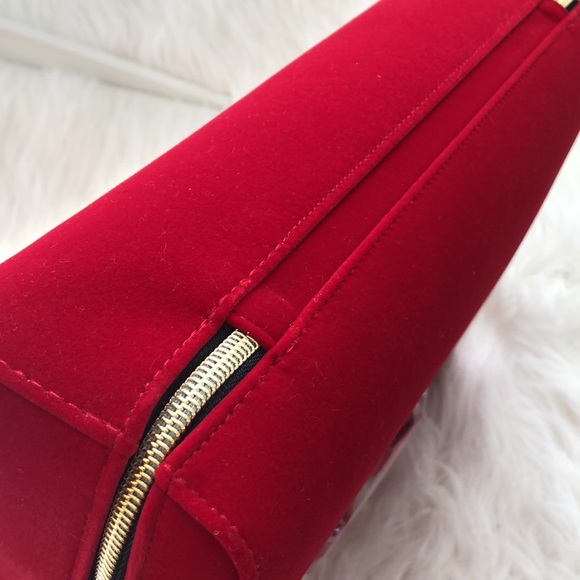Estée Lauder red zipper cosmetic bag - Picture 7 of 12